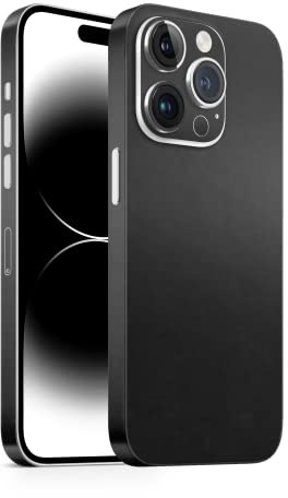 TF Skins kompatibel mit iPhone 14 Pro, Skin Schutzfolie (Matt Schwarz Full Coverage)