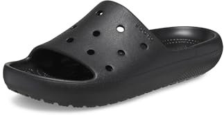 Crocs Unisex Adults,Classic Slide v2, Black, 5 UK Men/ 6 UK Women