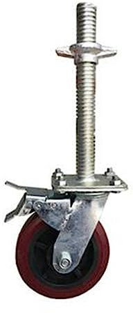 Ruedas de andamio móviles de servicio pesado de 6 pulgadas, ruedas universales de marco móvil de 30 mm de espesor, ruedas de elevación de tornillo de cinturón resistentes al desgaste de freno AB, capa