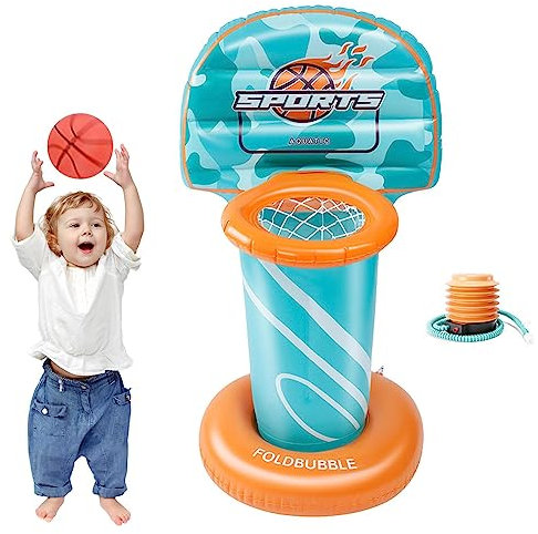 Canasta De Baloncesto Para Piscina, Canasta De Baloncesto Inflable Para Piscina Fuera De Tierra, Juguetes De Piscina De Baloncesto Inflables, Puerta De Baloncesto Acuático Multifuncional Con Bomba De