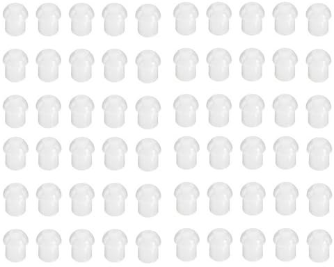 60Pack Replacement Ear Tips Earbud White Silicone Rubber Replacement Mushroom for Radio Acoustic Tube Earpiece/Coil Tube Headset Earbud for Motorola Baofeng Kenwood Midland Yaesu Cobra Icom HYT