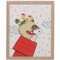 Open Road Brands Peanuts Snoopy Santa Flying Ace Weihnachten gerahmte Holz Wanddekoration - Lustige Snoopy Urlaubsdekoration für Zuhause