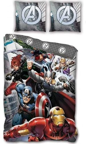 Bettwäsche Avengers Marvel – 140 x 200 cm mit Kissenbezug Avengers Marvel (Bettwäsche Avengers- A)