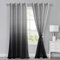 XWZO Voile Gardinen mit Ösen Vorhänge Farbverlauf Vorhang Sheer Ombre Gardinen 2 er Set für Schlafzimmer und Wohnzimmer Schlaufengardinen mit Raffhalter H245xB140cm Schwarz