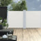 AUVYI Garten-Seitenmarkise aus 100% Polyester mit PU-Beschichtung 100x600 cm Creme Seitenmarkise Terrasse Seitenmarkisen Zum Ausziehen Windschutz Fuer Balkon Sichtschutz für Terasse