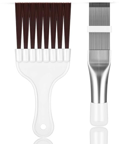 ieron 2 Pcs Air Conditioning Fin Condenser Comb Fin Cleaning Brush AC Fin Comb Cleaner Fridge Coil Whisk Brush Metal Fin Evaporator Cooler Repair Tool