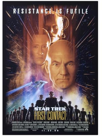 Displate Offiziell Star Trek MetallPoster Magnetische Befestigung Inklusive Lizenziert Bilder Hochwertiges Poster Movie Posters First Contact Poster 67.5 cm x 48 cm