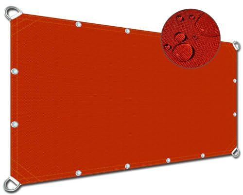 Sonnensegel Leinwand 4x5m, UV Schutz Sonnenschutz Witterungsbeständig Balkon Sichtschutz TerrassenüBerdachung für Außenbereich Camping Rot