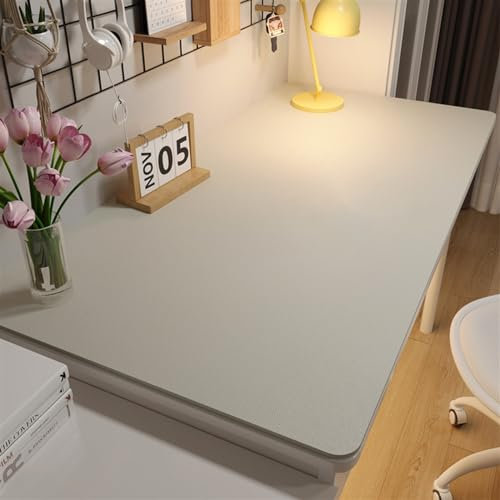 LIVEINU Schreibtischunterlage, PU-Leder-Schreibtischmatte, Multifunktionales Office Mousepad Laptop Schreibunterlage, Tisch-Schutz Unterlage für Büro Zuhause, Weiß, 70x140cm