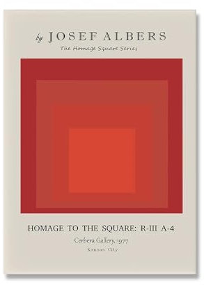 Josef Albers Poster Hommage an das Quadrat Leinwandgemälde, moderne Wandkunst, Josef Albers Drucke für Zuhause, minimalistisches Kunstdekor-Bild 40 x 60 cm, ohne Rahmen