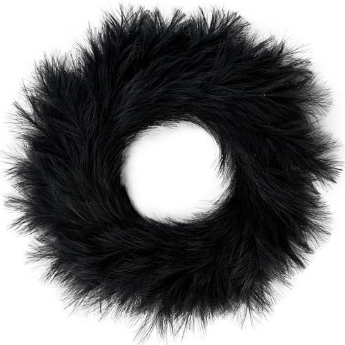 Sggvecsy Pampasgras-Kranz, 66 cm, künstlicher Pampas-Kranz für alle Jahreszeiten, künstlicher Pampas-Kranz, Weihnachtsdekoration, Boho-Wanddekoration für Haustür, Bauernhaus, Halloween, Herbstkranz,