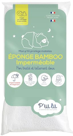 P'tit lit - Protège Matelas Enfant Bamboo | Alèse Imperméable 120x190/200 cm - Viscose Douce et Soyeuse - sans Traitement Chimique - Respirant et Silencieux - Oeko Tex®