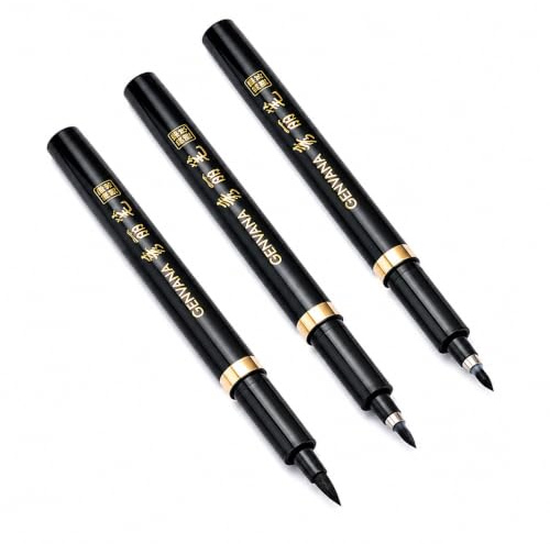 Japanischer Stift, 3 Stück Japanische Stifte Chinese Writing Pen Teechinesische Japanische Kalligraphie Shodo Pinsel Tinten Feder Schreibens Zeichnungs Fertigkeit