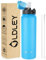 OLDLEY Stainless Steel Water Bottle with Straw 1L Vaccum Insulated Large Drink Flask Metal Water Bottles 1 Litre Leakproof Keep Drinks Hot Cold for Sports Gym Camping Adult Women Men(Sky Blue, 1 Lid)