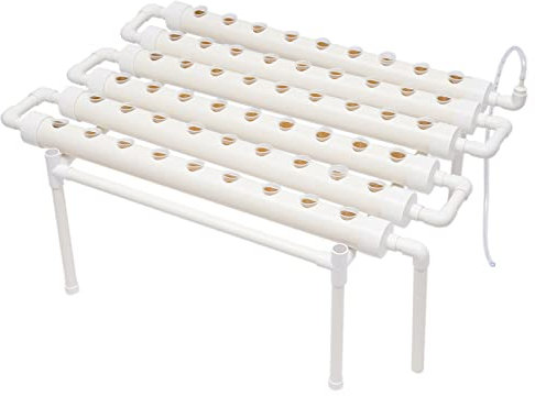 TouTToNG Hydroponic Grow Kit 54 Löcher 6 Rohre Hydrokultur Pflanze Bewässerung System für Hydroponische, Erdlose Pflanzenanbau-Systeme PVC Pflanzsystem 102x62x35cm