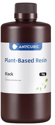 ANYCUBIC Plant Based Resin 2.0, Geruchsarmer 3D Drucker Resin, Verbesserte Zähigkeit, Biegefestigkeit, Nicht leicht zu brechen, UV Photopolymerharz für für 405-nm-LCD-3D-Drucker, Schwarz 1000g