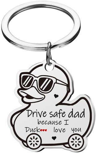 XgiftCreat Porte-clés de Saint-Valentin pour papa et maman – Drive Safe I Love You, porte-clés pour anniversaire, Saint-Valentin, Porte-clés pour papa, Small