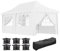 Outsunny Carpa Plegable Pop-up Gazebo 6x3x3,15 m Cenador Plegable con 6 Paredes Laterales Anti-UV Altura Ajustable Bolsa de Arena y Bolsa de Transporte para Camping Fiestas Blanco