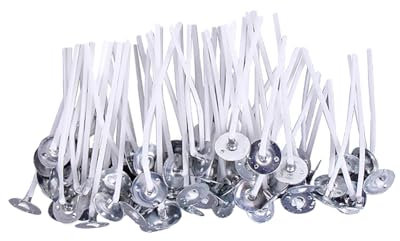 FSSTUD 300 Stück Teelicht-Dochte, vorgewachste Baumwolle, Kerzendocht, Soja-Paraffinwachs, Duftkerze, Anzünddochte, Teelichter, Kerzenherstellung, Zubehör mit Metalllaschen, 2,5 cm
