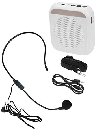 QUMIIRITY Portatile Microfono Set Completo in Metallo per Insegnanti e Guide Turistiche Cuffie Incluse Design Compatto e Leggero