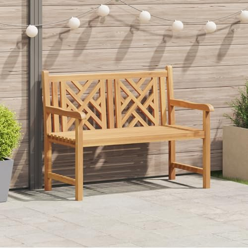 IBUQDDV Gartenbank aus massivem Teakholz 228 x 60 x 90 cm in Braun, Wetterfeste und stabile Sitzbank für Terrasse Garten oder Patio mit rustikalem Design, Ergonomische