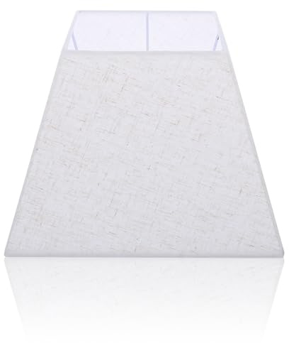 Grand Abat Jour de Rechange en Lin, Tissu Métal E27, Beige | Accessoires pour Lampes de Table, Abat-Jour de Lampe de Table, Couvercle de Lampe, Installation Simple