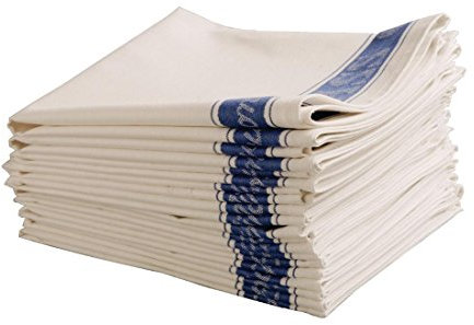 Vogue Glass Cloth | White with Blue Border | Size: 762 x 508mm / 30 x 20 inch | E911