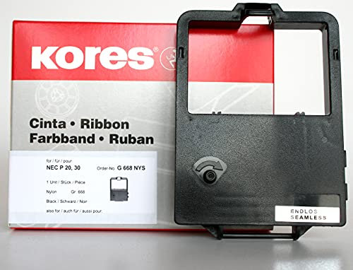 Kores - Nylon-Farbband für Nadeldrucker, schwarz, kompatibel mit NEC P20
