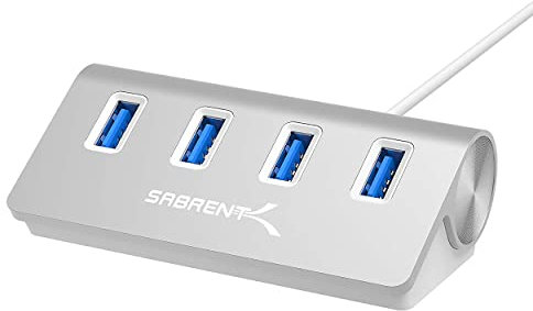 SABRENT Hub USB 3.2, Data Hub USB 4 Ports, câble de 76cm, Adaptateur USB Haute Vitesse, USB multiport Premium en Aluminium, Station d’Accueil pour Macbook, Laptop, PC, NUC (HB-MAC3)