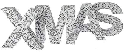 efco DoodleArt Weihnachten Buchstaben Set Xmas H 15 x T 3 cm 4 - teilig