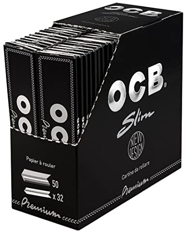 OCB Premium Slim King Size Papers Black 2 Boxes (100 Booklets)