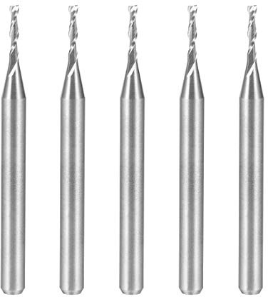 sourcing map 5uds 1/8 vástago 1.2mm x 6mm carburo extremo plano | extremo molino cortador cnc enrutador bits