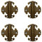 Tiazza 4Pcs Antique Pure Brass Double Portes Charnières Meuble Tiroir Porte Charnières Amovibles