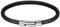 FOCALOOK Men Bracelet Black Leather Bracelet Cord Wristbands Braided Waxed Rope Wrist Cuff Bracelet Leather Band with Stainless Steel Clasp, 5mm Wide, 18mm