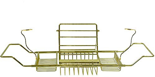 ZHDHOME Badewannenregal Edelstahl Badewannenhalterung Badewannenregal Badezimmer-Zubehör Badewannenbrett Badewannenauflage rostfrei Goldfarben