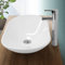 ECD Germany Lavabo de Baño 640x365x130 mm Lavadero de Encimera Material Cerámico Blanca Fregadero de Aseo Cascada Estilo Moderno y Elegante Sanitario Sobremesa Lavamanos Sin Rebosadero