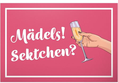DankeDir! Mädels Sektchen - 30 x 20 cm Schild - Geschenk Frauen Geburtstagsgeschenk Freundin Geburtstag - Geburtstagskarte Partydeko Geschenkidee Geburtstagsdeko Sekt Karte