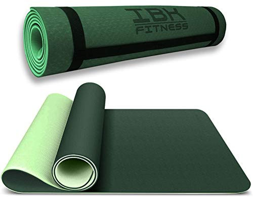 IBK FITNESS Umweltfreundliche Anti-Rutsch-Matte für Fitnessstudio und Gymnastikmatte (grün)