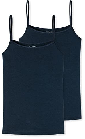 Schiesser Confezione da 2 Canottiere Essenziali, in Cotone di bambù Intimo, 2X Blu Scuro, XXXL (Pacco da 2) Donna