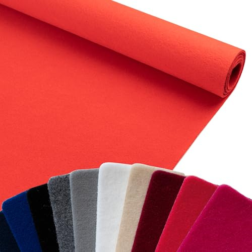 Primaflor Event- und Messeteppich Revexpo | 100x350 cm | Rot | Brandschutzklasse Bfl-s1, 5 mm Höhe, 680 g/m², glatte Oberfläche und individuell zuschneidbare Rollen bis 30 m Meterware