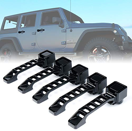 Xprite Robustes Aluminium-Türgriff- und Heckklappengriff-Set, kompatibel mit Jeep Wrangler JK/JKU, Zubehör für Außentürgriffe (5 Stück)