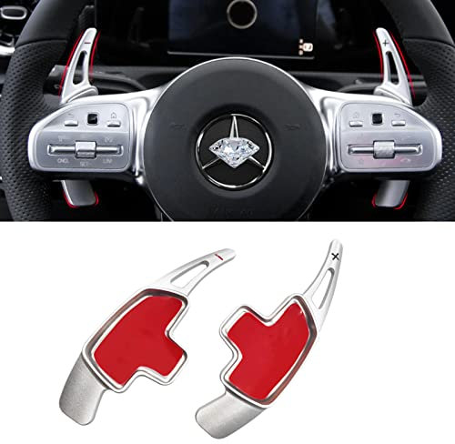 TTCR-II 2PCS Kompatibel mit Schaltwippen Mercedes Benz,A/G Klasse 2019-2021, C/CLA/CLS 2015-2021, E/GLS 2017-2021,GLA/GLC/GLE/S 2016-2021,GLB 2020-2021,SL/SLC 2017-2020,Lenkrad Schaltwippen (Silber)