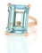 Bijoux Anémone Élégante Bague En Or Rose 14k Avec Topaze Bleue - Bague Radieuse En Pierre Précieuse Faite À La Main Pour La Mode, Les Cadeaux - Bague Rectangulaire Personnalisée