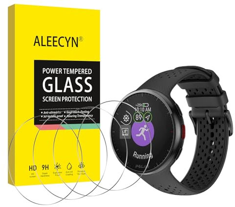 Aleecyn [4 Pièces] Verre Trempé Protecteur D’écran Compatible avec Polar Pacer Pro, sans Bulles, Vitre HD Ultra, Ultra Solide, Anti Rayures, Film de Protection Dureté 9H