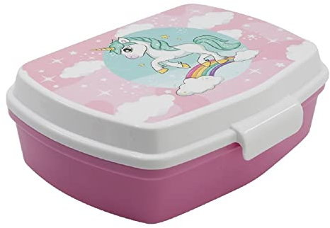 ALMACENESADAN 4834, Pack vuelta al cole unicornios; compuesto por fiambrera-Sandwichera rectangular multicolor, producto reutilizable, sin BPA