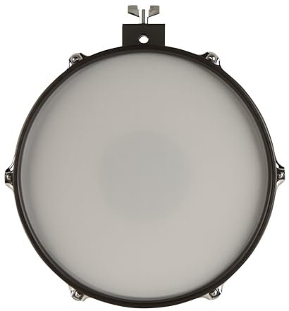 12 Dual Snare Pad für E-Drums, Weißes Mesh Head, Stereo Trigger, Kompatibel mit Fame Hybrid Pro & DD-ONE, Robust & Stimmbar, Passt auf Tom- & Snare-Ständer, 6,3mm Klinke
