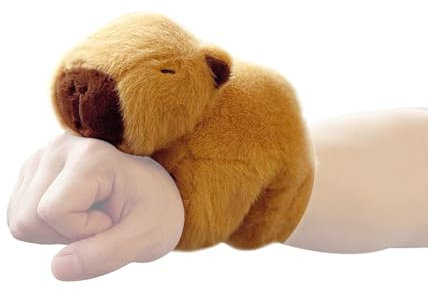XPJBKC Capybara Schnapparmband Kinder, Capybara Plüschtier, Capybara Kuscheltier Snap Armband Geschenke, Kapybara Plüschtier Klatscharmband Kinder Kleine Mitbringsel für Jungen & Mädchen (20 cm)