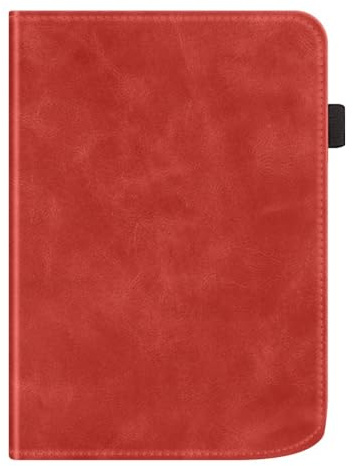DRENGE Hülle kompatibel mit Pocketbook Verse Pro 2023 E-Reader Flip PU Stand Cover für Pocketbook 629 634 Hülle mit Handhalter(Red)