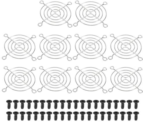 PATIKIL 60mm Fan Grill with Screws, 10 Pack Chrome Plated Iron Frame Ventilator Grill Protector Mesh Dustproof Case Cover for Computer PC, Silver Tone