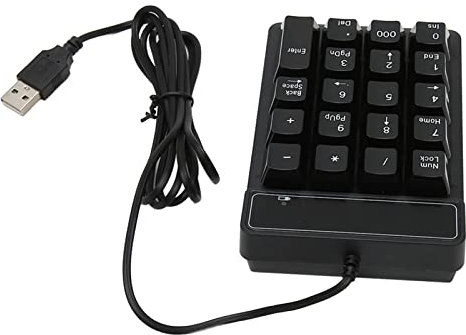 Denash Pavé Numérique Filaire, pavé Numérique 19 Touches, ABS Largement Compatible pour Le Bureau